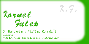 kornel fulep business card