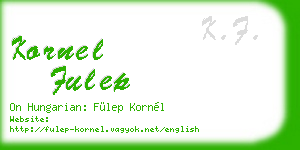 kornel fulep business card